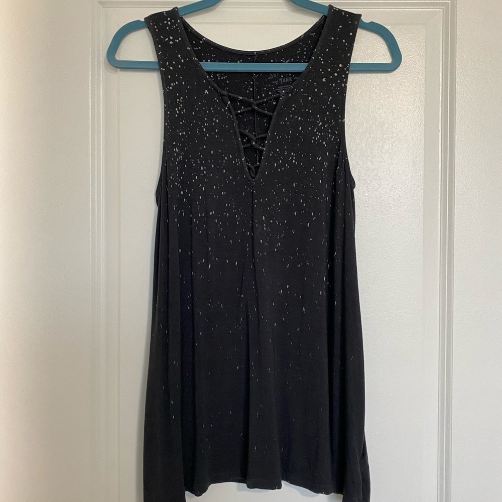 American Eagle Soft & Sexy Dark Gray Speckled Tank